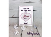 ITH Stickdatei - Postkarte "Wenn Dich das Leben nervt, streu Glitzer drauf"